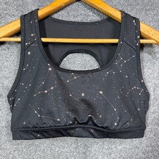 JoyLab Sports Bra Womens L Black Rose Gold Constellation Keyhole Back picture