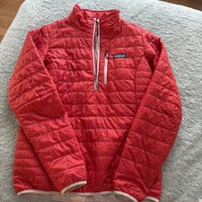 Patagonia Nano Puff Women's Medium Red Quilted 1/2 Zip Puffer Jacket picture