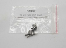 Sterling Silver .925 Oxidized 3D Witch on Broom Charm picture