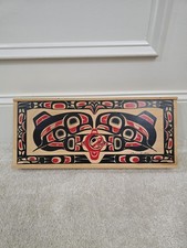 Indigenous Hand Painted Red Salmon Box by Clarence A Wells /First Nations Canada picture