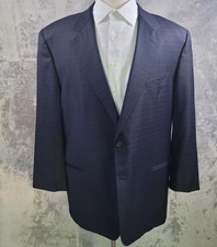 Hickey Freeman Blazer Mens 48R Loro Piana Super 120s Wool Navy Check USA Made picture