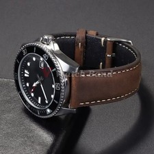 Genuine Calfskin Leather Watch Band 18mm 20mm 22mm 24mm Butterfly Buckle Strap picture