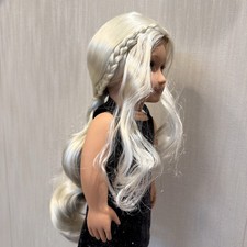 Rare American Girl Long Wig For 18'' doll Hair OG Dolls kids Gift Toys WHITE #15 picture