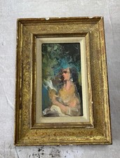 Moshe Chauski Vintage Oil Painting With Frame picture