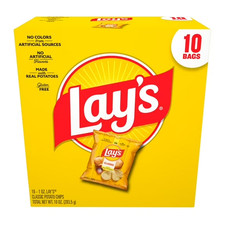 Lay's Classic Potato Snack Chips, 1 oz Bags, 10 Count Multipack picture