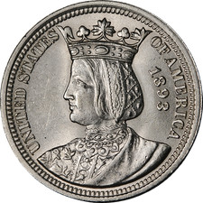 1893 Isabella Commem Quarter Choice BU Blast White Great Eye Appeal picture