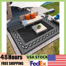 Outdoor Rug 8x10/9x12/9x18/10x14/10x20 FT Reversible Patio Mat,Outside Carpet,RV picture