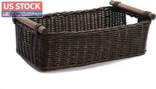 US Stock Basket Lady Wicker Storage Basket Small Walnut Brown Rattan picture