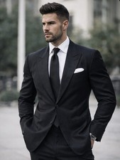 Brioni RubenStein Blazer Black Virgin Wool Windowpane Sport Coat Italy 46R ORFEO picture