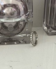 Polished 1-1/5 CT Lab Grown Diamond Wedding Band Ring 14k White Gold picture