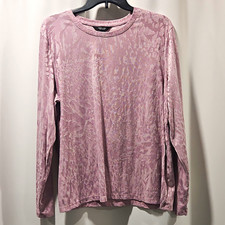 Simply Vera Vera Wang Women's 2XL Floral Top Purple Long Sleeve Crew Pullover picture