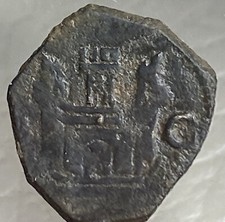 1500’s Spanish Coin 1566-1598 King Philip Blanca Authentic Pirate Era Rare picture