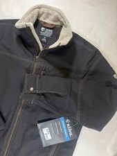 KÜHL Men's Large Burr Lined Canvas Jacket Espresso Rugged Patina Dye Sherpa NWT picture