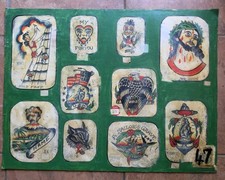 huge antique shop print bert grimm pike jesus eagle nautical tattoo flash 18x24 picture