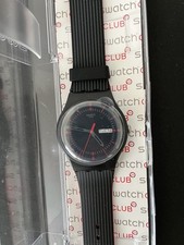 Swatch watch - black with red details - unisex - brand new - Model SUOB714 picture