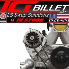 ICT Billet LS Truck Turbo Alternator Relocation Bracket for LS3 LS1 Water Pump picture
