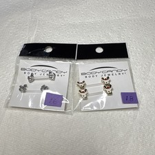 Lot of 2 Body Candy Retainers - 16G & 18G Holiday Piercing Jewelry picture