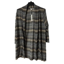 NWT Chicos Travelers Womens Long Sleeve Knit Chevron Cardigan Jacket 2 Large picture