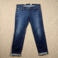 AG Adriano Goldschmied Stilt Roll-Up Women's Cigarette Jeans Dark Wash 32R picture