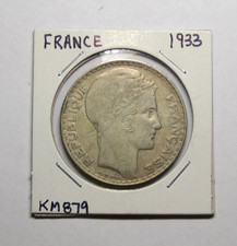 1933 FRANCE Silver 20 Francs Coin KM879 Currency picture