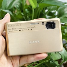 Uesd Sony Cyber-Shot DSC-TX9/TX9C 12.2MP CMOS Vintage Digital Camera -Gold picture