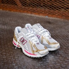New Balance White Gold Pink Women's Sneakers picture