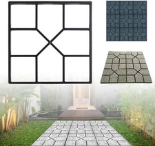 1 Pack Reusable Plastic Concrete Paving Square Garden 8 Grid DIY Mold picture