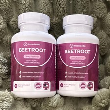 2PCS Rosabella Organic Beet Root 60 Capsules Natural Energy.Boost Blood Pressure picture
