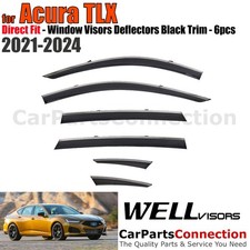 WELLvisors For 2021-2025 2022 2023 21 Acura TLX 6 PCS Window Visor Black Trim picture