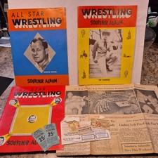 Vintage 1960s Mid-Atlantic Territory Wrestling Souvenir Photo Albums Autographed picture