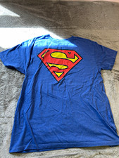 Superman DC Comics Blue Graphic Logo Men's XL Regular Crew Neck Tagless Tee picture