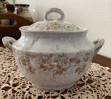 Rare  Furnivals England Royal Semi Brown Sugar Bowl Embossed # & Signed Antique picture