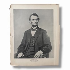 Antique 1894 Abraham Lincoln President Civil War Portrait Print Book Plate picture