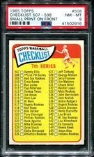 1965 Topps #508 CHECKLIST 507-598 Small Print PSA 8 NM-MT VERY RARE CARD picture