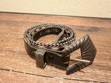 Vintage Wage’s Sterling Overlay Belt Buckle Set & Braided Horse Hair Belt 36” D picture