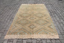 Vintage Muted Beige Kilim - 5x9 ft | Wool Handmade Turkish Rug for Bedroom picture