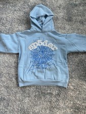 Sp5der Sky Blue Spider Web Men's Hoodie Sweatshirt Size M picture