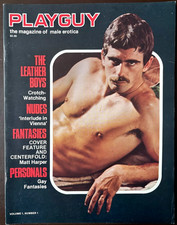 PLAYGUY First Issue EVER 1976 Rare MATT HARPER cover + centerfold LEATHER BOYS picture