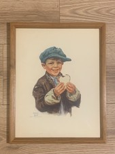 Eugene Iverd 1929 Erie Community Chest Vintage Color Lithograph Boy Sandwich picture