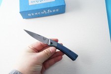 Benchmade 315 Successor Blue Aluminum Handle Manual Open Slip Joint Drop Point. picture