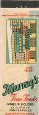 Vintage Matchcover Murray's Fine Foods Minneapolis Wines & Liquors picture