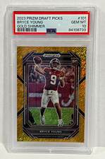 2023 Panini Prizm Draft Picks Bryce Young RC Gold Shimmer /15 - PSA 10 #101 picture