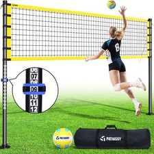 Portable Professional Outdoor Volleyball Net Set with Adjustable Height Poles picture