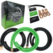 Sky High Car Audio E-Series 1/0 Big 3 Upgrade GREEN/BLACK Electrical Wiring Kit picture