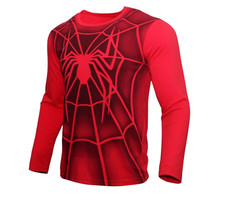Spider-Man Tobey Maguire Red T-shirt Long Sleeved Undershirt Costumes Cosplay picture