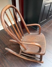 Antique 19th C Child’s Rocking Chair Illinois Folk Art James Blackman c.1840-60 picture