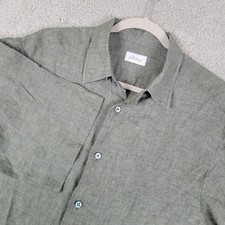 Brioni For Neiman Marcus 100% Linen Pocket Shirt Mens Large Striped Knit Italy picture