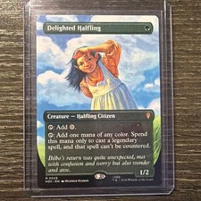 Delighted Halfling Borderless NonFOIL MTG NM LOTR 0025 The HOBBIT Pack Fresh picture