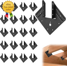 20PCS Hurricane Ties 2x4 2x6 Rafter Joist Hangers Roof Truss Brackets Black picture