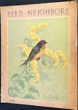 Vintage 1936 Book Bird Neighbors Saalfield Pub. Co. #2129 Linen Paper 12.5